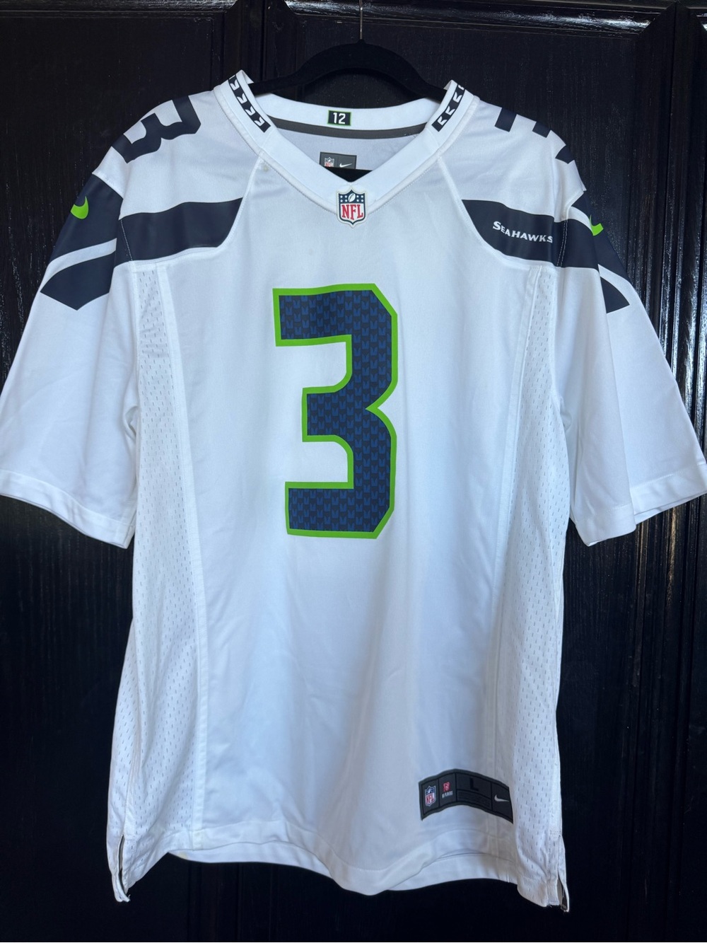 NFL Seattle Seahawks #3 White, Navy & Lime Men's Jersey